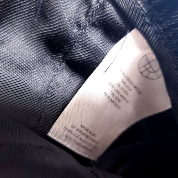 The Row Virgin Wool Silk Trouser Pant Cuffed Pleated Navy Blue - Picture 5 of 5